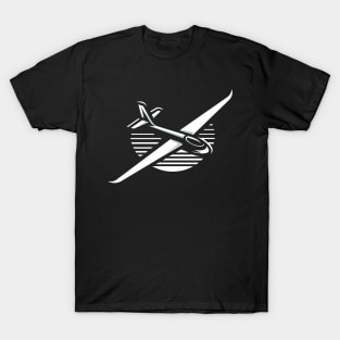 Glider Sailplane Biplane aerial floating soaring T-Shirt